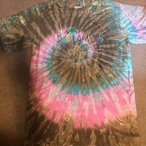 Bahamas Nassau Tropical Stitched T-Shirt Top Spiral Sz Med Medium Anvil Garment